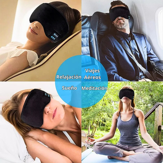 Máscara Bluetooth 3D – Para Dormir, Meditar y Relajarte en Cualquier Lugar