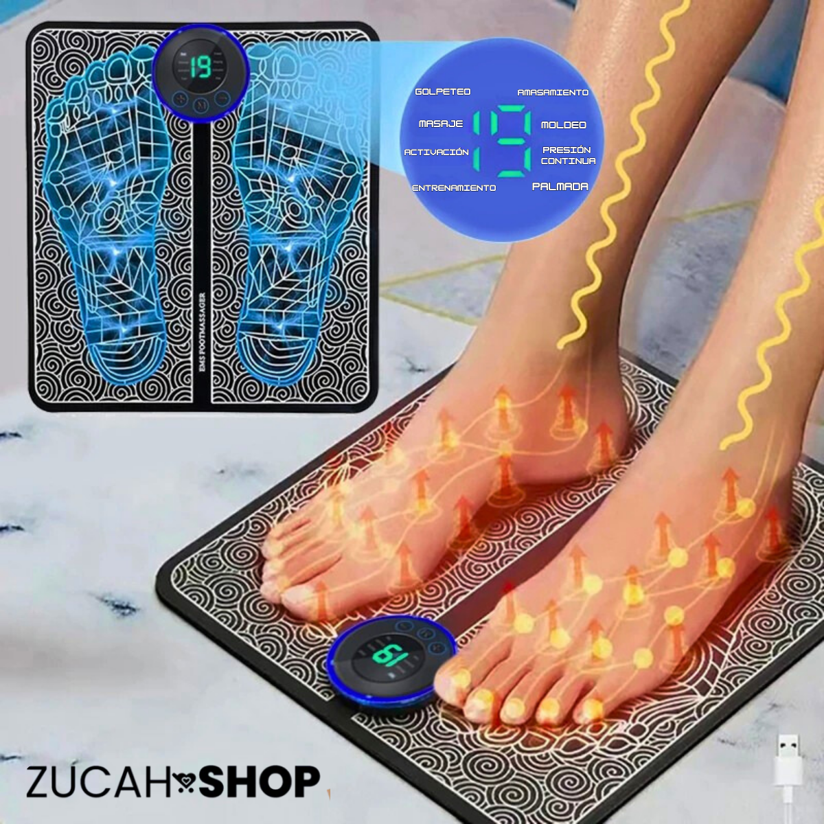 Almohadilla de Masaje EMS para Pies — ¡Relájate sin moverte del sofá!