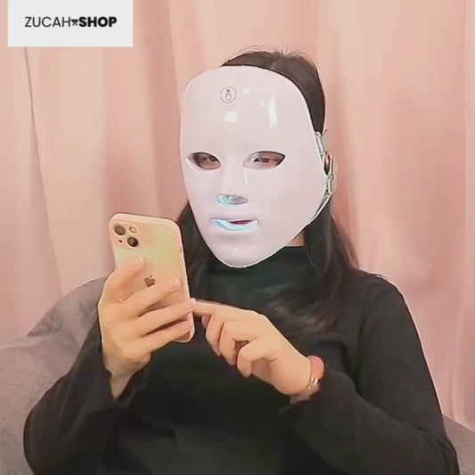 Máscara Facial LED 7 Colores | Fototerapia Rejuvenecedora y Antiacné