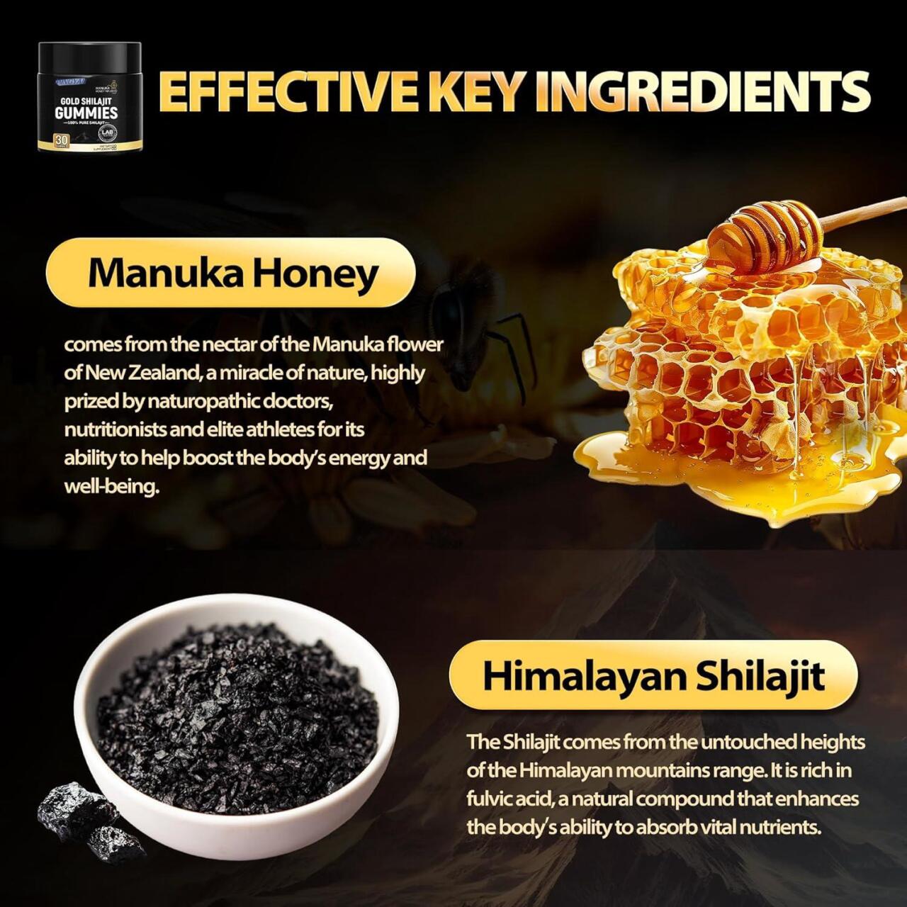 El Secreto Dorado del Himalaya – Energía, Vitalidad y Potencia Masculina en Cada Gomita